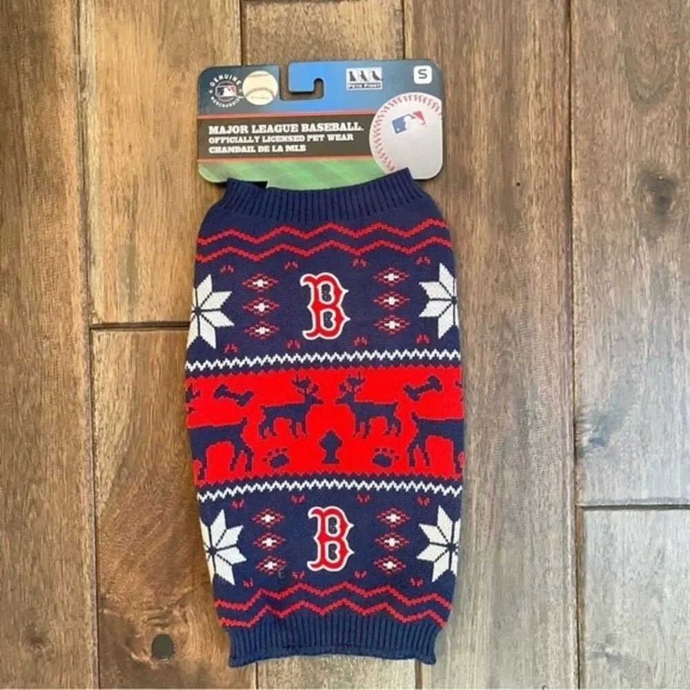 MLB Boston Red Sox Dog Sweater S NWT